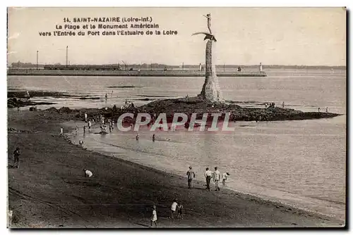 Saint Nazaire - La Plage et le Monument Americain - Ansichtskarte AK