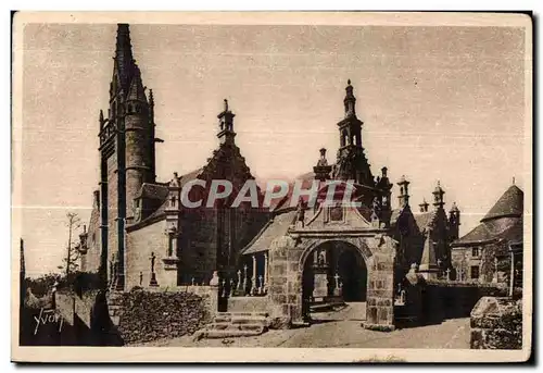 Ansichtskarte AK Guimiliau L Eglise et le Cimetiere