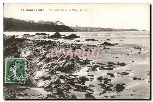 Ansichtskarte AK Douarnenez Vue generale de la Plage du Ris