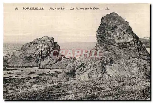 Ansichtskarte AK Douarnenez Plage du Riz Les Rochers sur la Greve