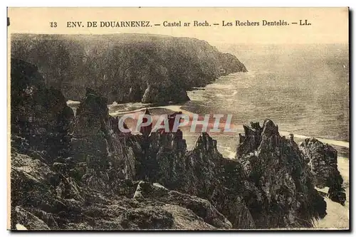 Ansichtskarte AK Env De Douarnenez Castle ar Roch Les Rochers Denteles