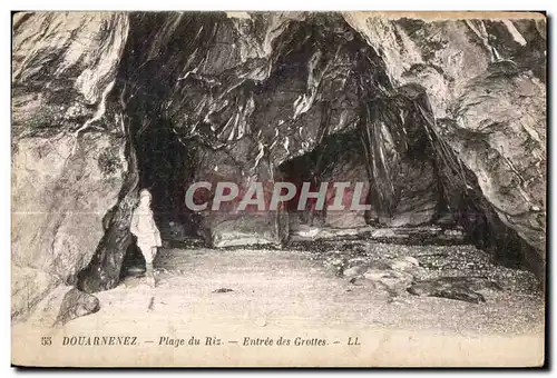 Cartes postales Douarnenez Plage des Riz Entree des Grottes