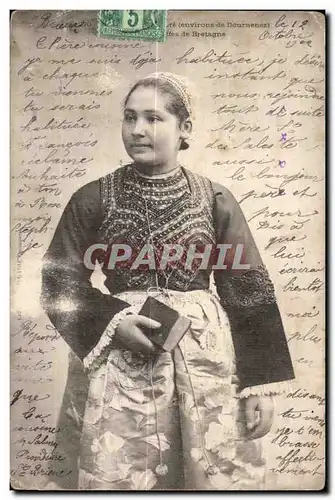Cartes postales (environs de Dournenez) de Bretagne Femme Folklore Costume