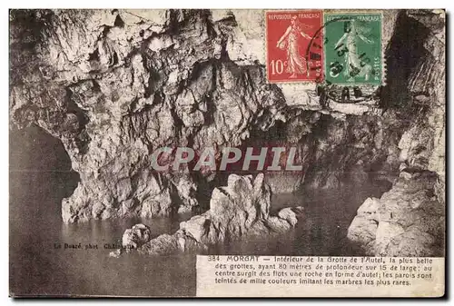 Cartes postales Morgat Interieur de la grotte de lrutel la plus belle des grottes ayant 80 metres de profondeeur