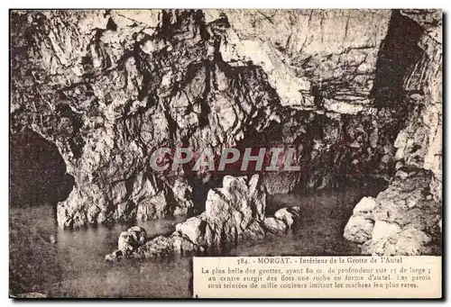 Cartes postales Morgat Interieur de la grotte de l Autel La Plus Belle des grottes ayant de profondeur sur is de