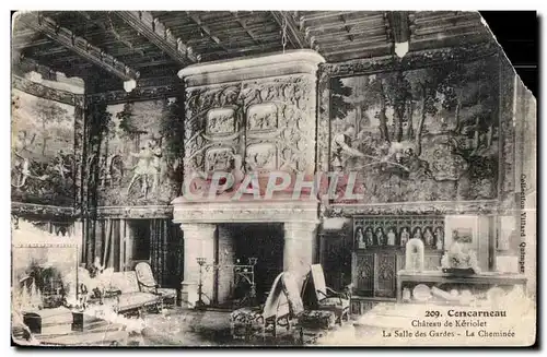Cartes postales Concarneau Chateau de Keriolet La Salle des Gardes La Cheminee