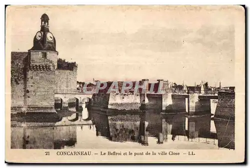 Cartes postales Concarneau Le Beffroi et pont de la ville Close