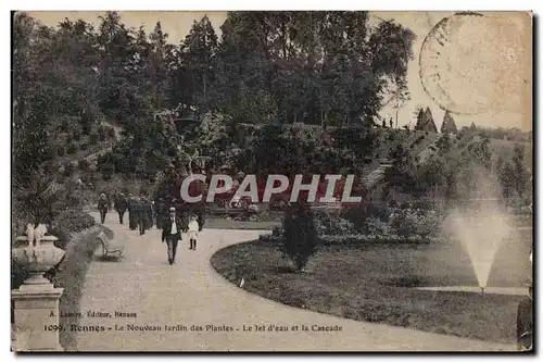 Cartes postales Rennes Le Nouveau jardin des Plantes Le jet d eau et la Cascade