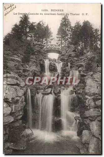 Ansichtskarte AK Rennes La Grande Cascade du nouveau Jardin du Thabor