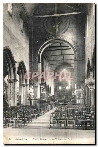 Cartes postales Rennes Notre Dame Interieur