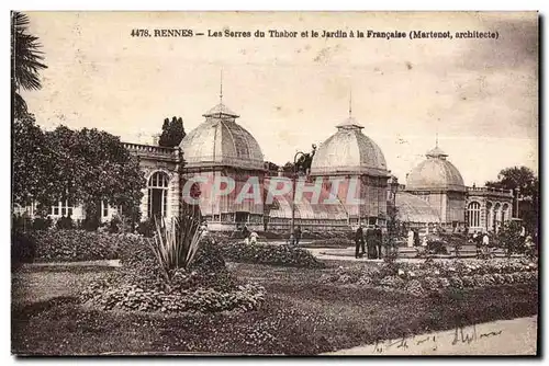 Cartes postales Rennes Les Serres du Thabor et le Jardin a Ia Francaise (Martenot architecte)