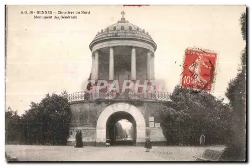 Cartes postales Rennes Cimetiere du Nord Monument des Generaux