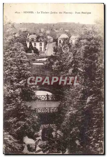 Cartes postales Rennes Le Thabor (Jardin des Plantes) Pont Rustique