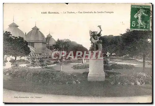 Ansichtskarte AK Rennes Le Thabor Vue Generale du Jardin Francais