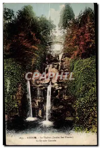 Cartes postales Rennes Le Thabor (jardin des Plantes) Le Grande Cascade