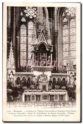 Ansichtskarte AK Rennes Interieur de I eglise Saint Aubin et Basilique Notre Dame de Bonne Nouvelle Autel de Notr