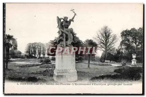 Cartes postales Rennes (I et V) Jardin des plantes L Enlevement d Euridyce groupe par Lenoir