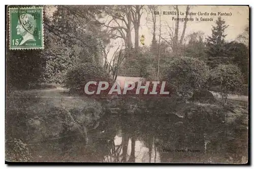 Ansichtskarte AK Rennes Le Thabor (jardin des plantes) Paysage Pres la Cascade