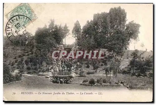 Ansichtskarte AK Rennes Le Nouvean Jardin du Thabor La Cascade