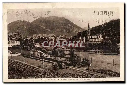 Ansichtskarte AK Lourdes La Basilique et Le Pic Du Jer