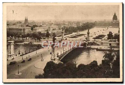 Ansichtskarte AK Paris En Flanant Le Pont Alexandre III et I Esplanande Des Invalide Alexandre III bridge and Inv