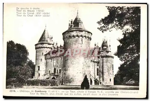 Cartes postales Chateau de Combourg La Tour situee a l angle appelee par Chateaubriand Tour du Maure plus elevee