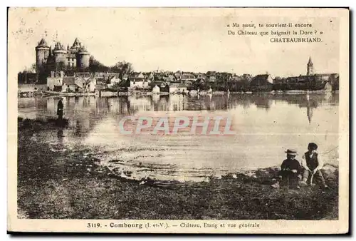 Cartes postales Combourg Chateau Etang et vue generale Enfants