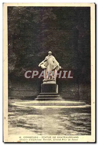 Cartes postales Combourg Statue De Chateaubriand Euvre d Alphones Terroir Grand Price de Rome