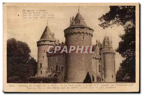 Cartes postales Chateau de Combourg la Tour situee a l angle appelee par Chateaubriand Tour du Maure