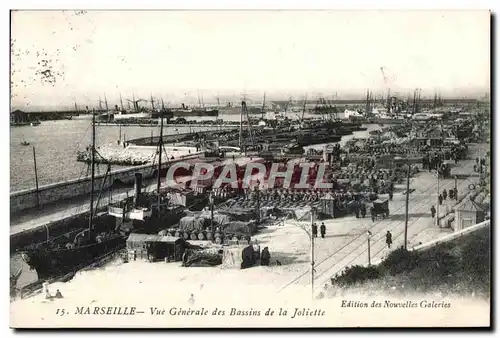 Ansichtskarte AK Marseille Vue Generale des Bassins de la Joliette