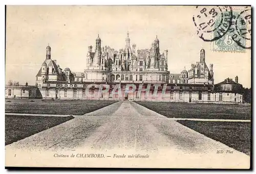 Cartes postales Chateau de Chambord Facade meridionate