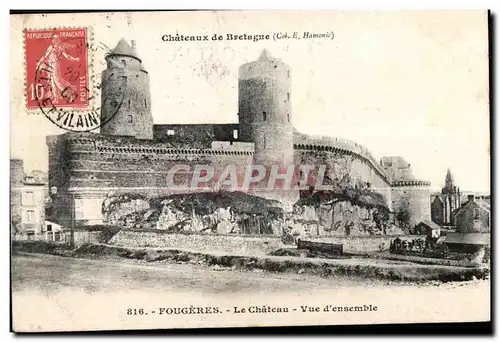 Cartes postales Fougeres Le Chateau Vue d ensemble