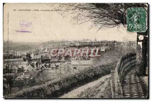 Ansichtskarte AK Fougeres Rille vue prise du Jardin