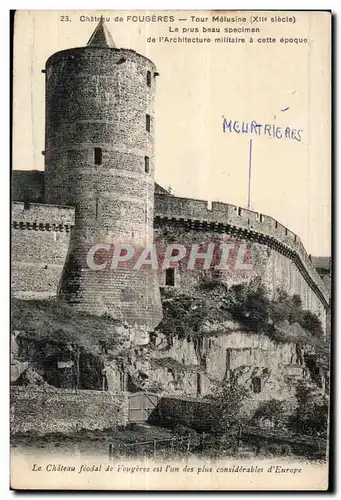 Cartes postales Chateau de Fougeres Tour Melusine Le Plus beau Specimen