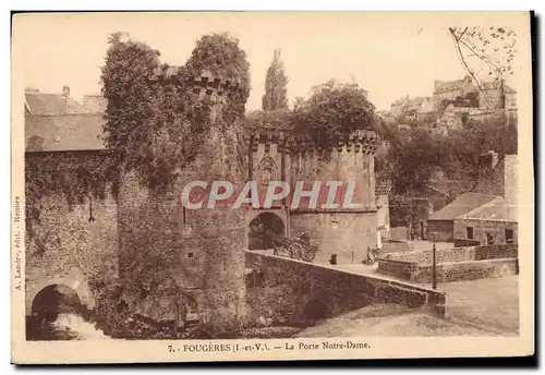 Ansichtskarte AK Fougeres La Porte Notre Dame