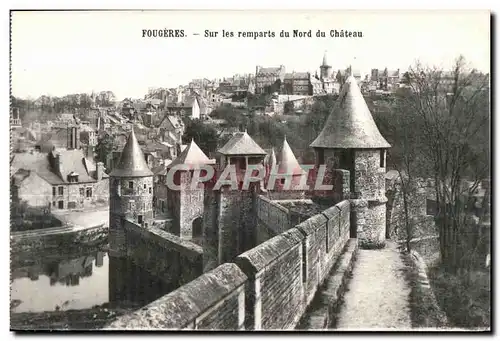 Ansichtskarte AK Fougeres Sur les remparts du Nord du Chateau