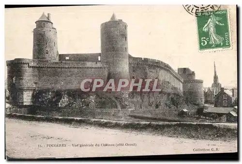 Cartes postales Fougeres Vue Generale Du Chateau