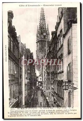 Cartes postales St Malo (Bretagne) La Grande Rue High Street