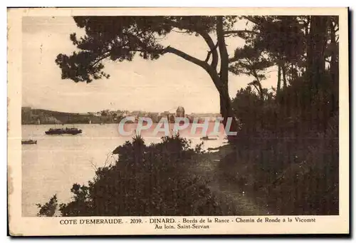 Cartes postales Cote D emeraude Dinard Bords de la Rance Chemin de Ronde a la Vicomte au loin saint Servan