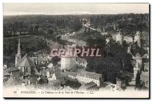 Cartes postales Fougeres Le Chateau vu de la Tour de I Horloge