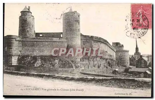 Cartes postales Fougeres Vue generale du Chateau