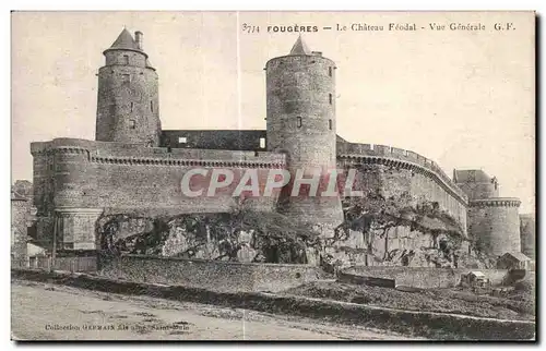 Ansichtskarte AK Fougeres Le Chateau Feodal Vue Generale