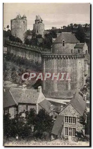 Cartes postales Fougeres Le Chateau La Tour Surienne et les Remparts