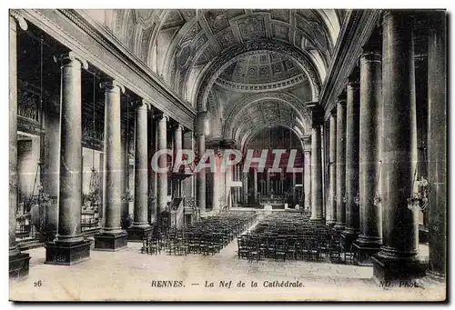 Cartes postales Rennes La Nef de la Cathedrale