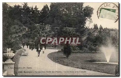 Cartes postales Rennes Le nouveen Jardin des Plantes Le Jet d eau et la Careade