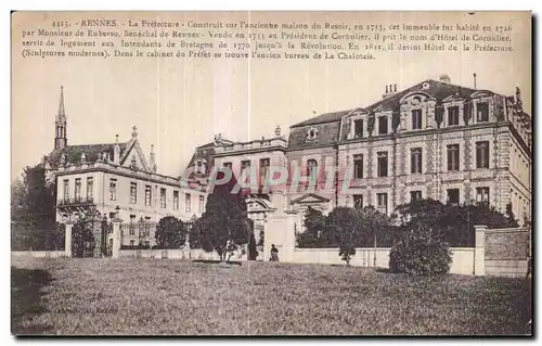 Ansichtskarte AK Rennes La Pretecture Construit sur I ancientre maison du Rasoir en 1715 Set immeuble tur habite
