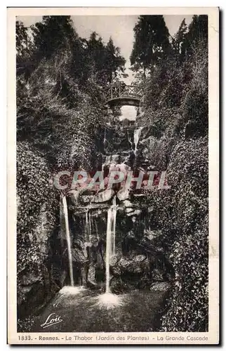 Ansichtskarte AK Rennes Le Thabor (Jardin des Plantes) La Grand Cascade