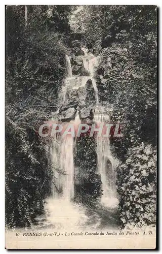 Cartes postales Rennes La Grande Cascade du Jardin des Plantes