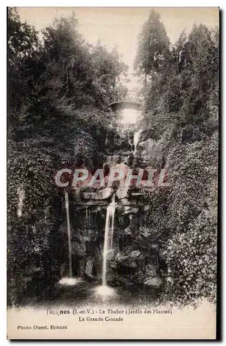 Cartes postales Rennes Le Thabor (Jardin des Plantes) La Grande Cascade