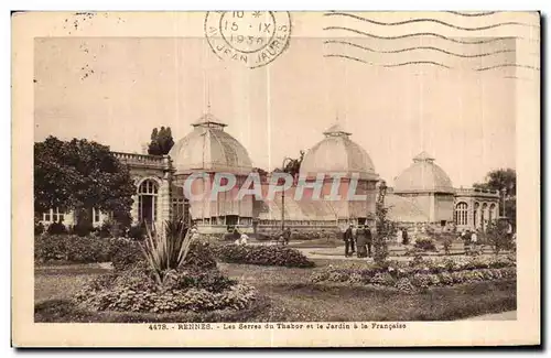 Cartes postales Rennes Les Serres du Thabor et le Jardin a la Francaise